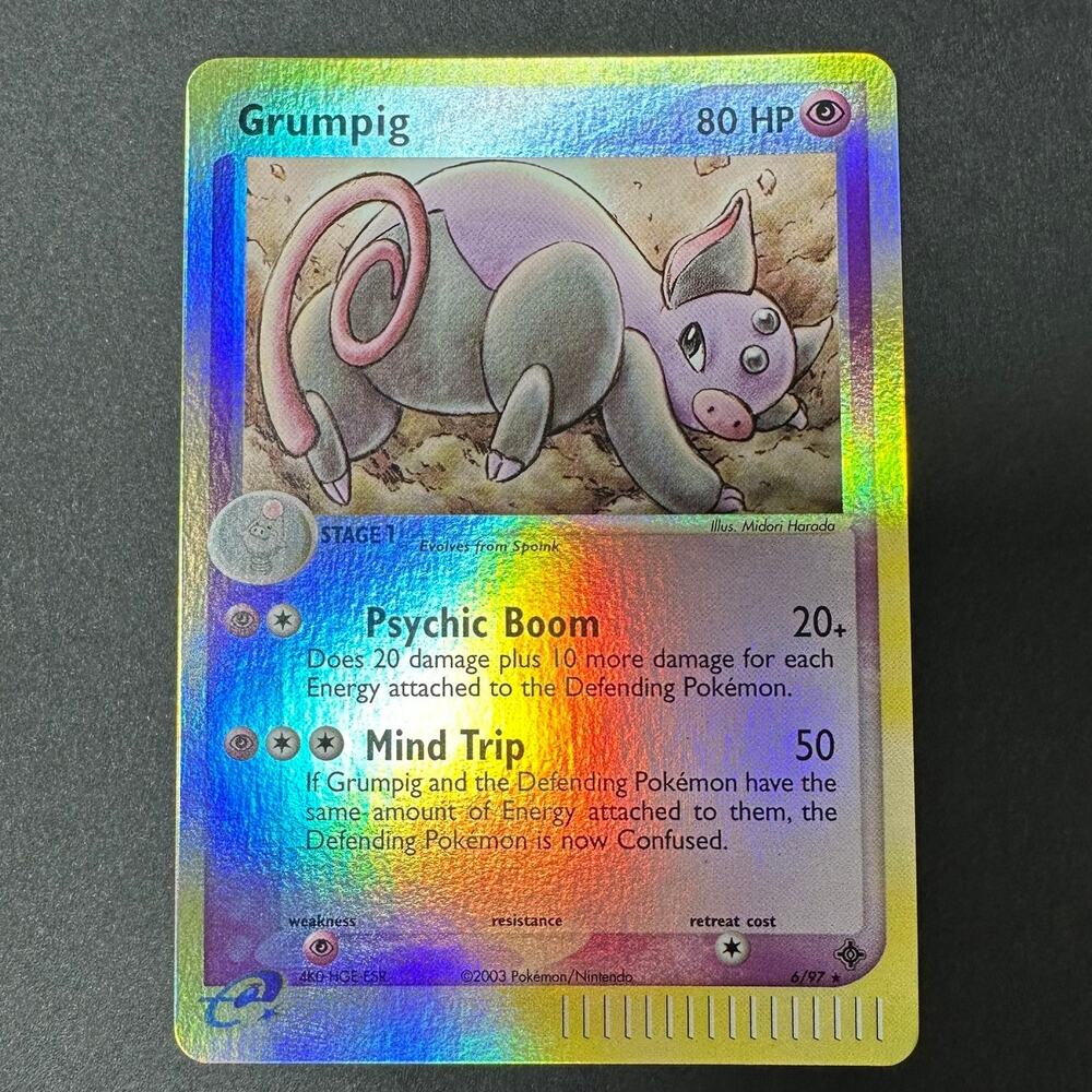 Pokemon TCG Grumpig EX Dragon 6/97 Reverse Holo Rare NM/LP